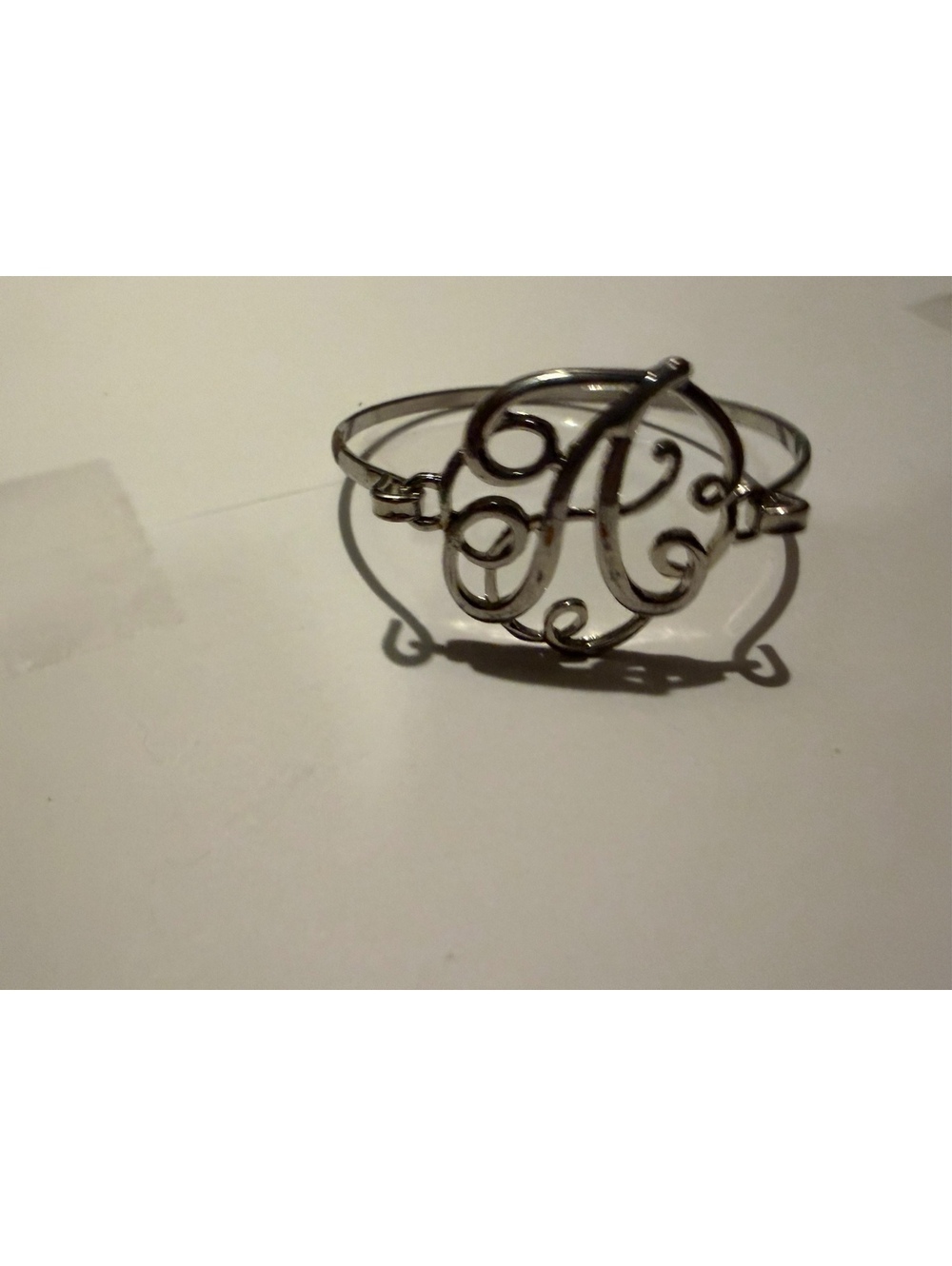 Wire monogram cuff bracelet